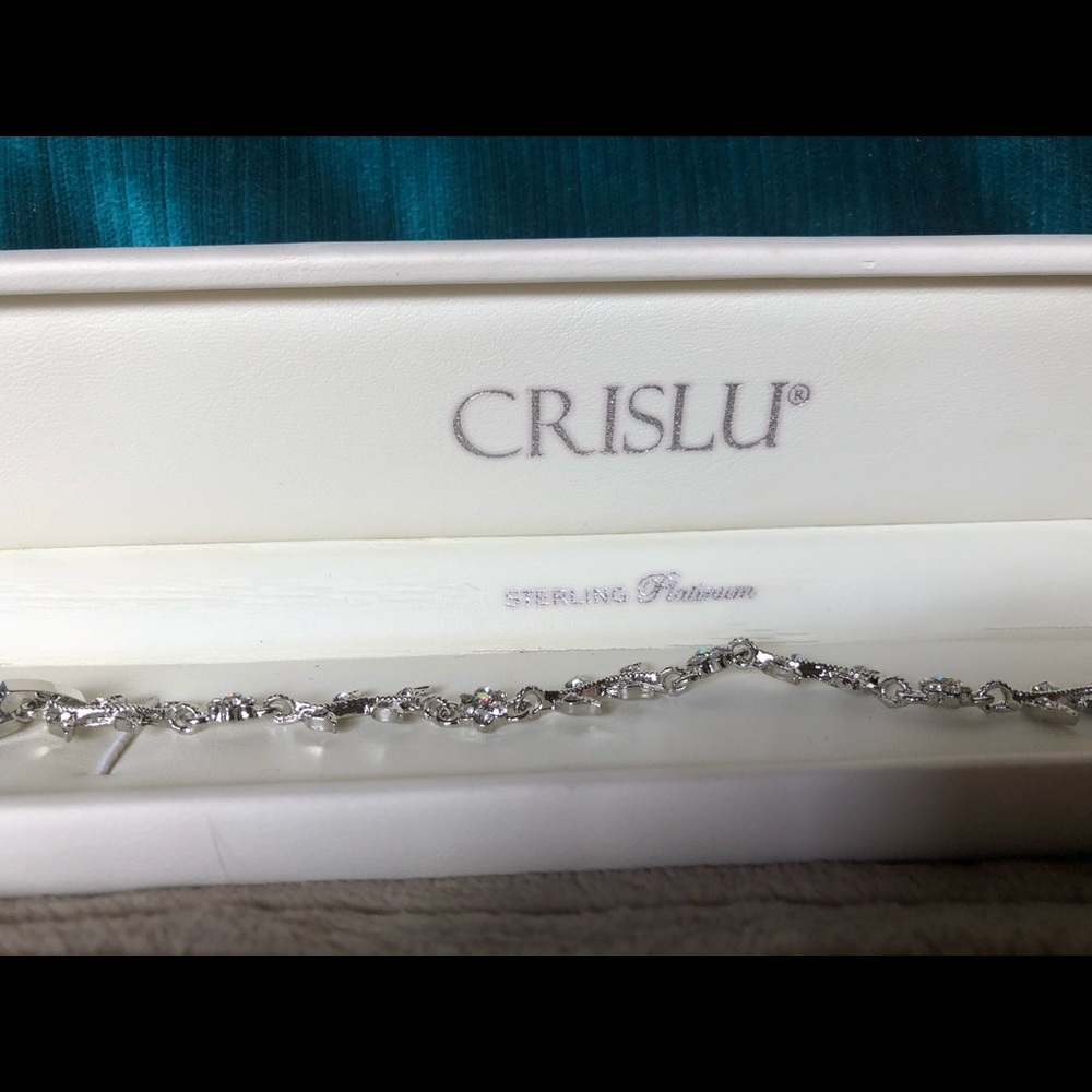 Dainty sterling & Crystal bracelet